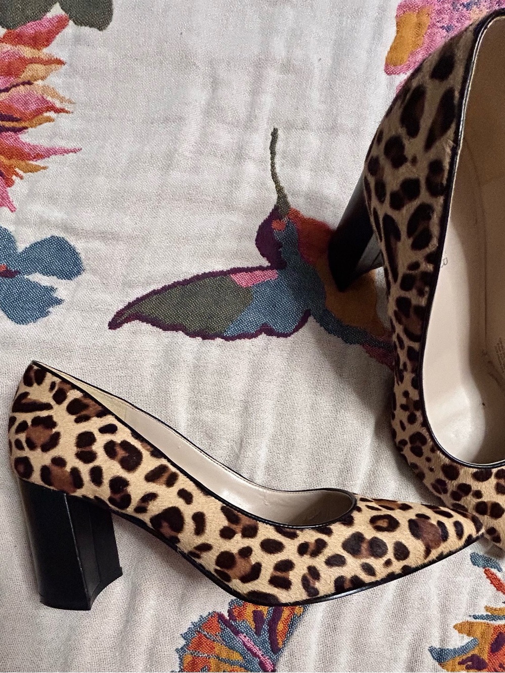 Marc Fisher Leopard Print Pumps in Tan, Black and Brown